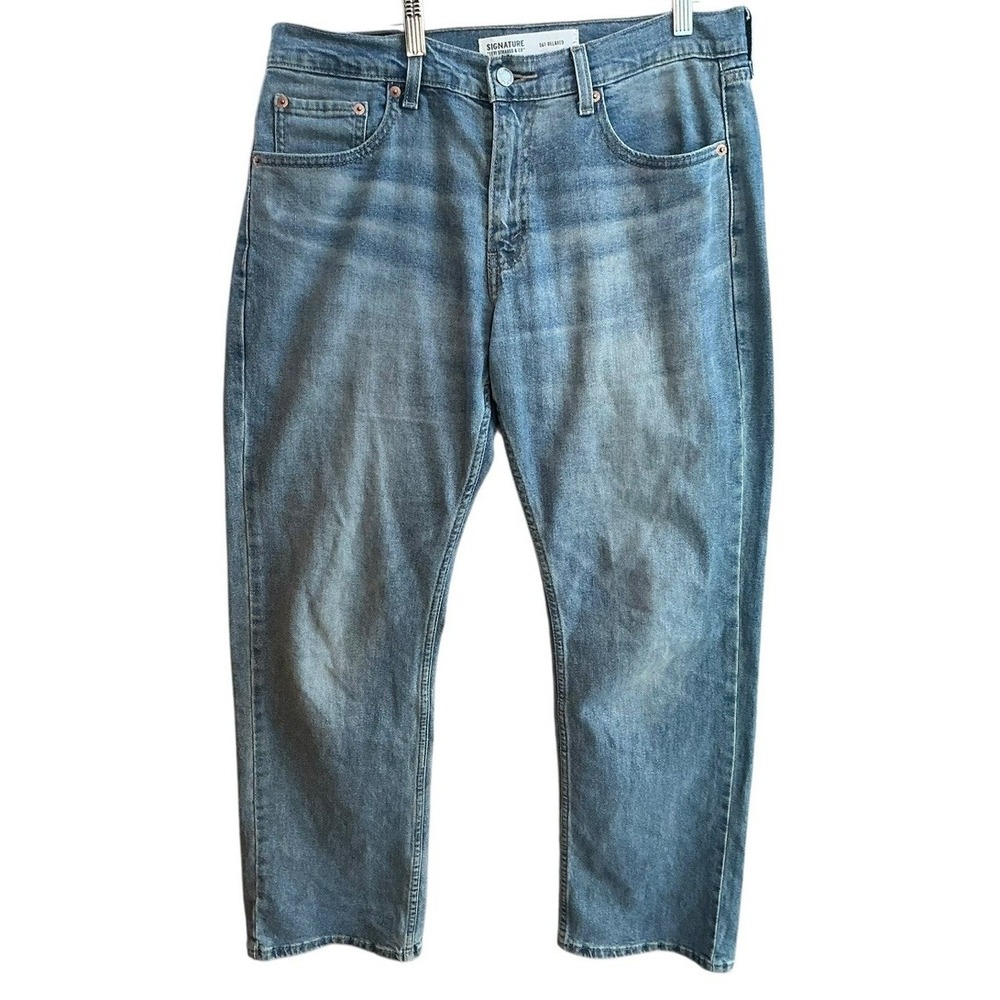 Levi's Signature S61 Relaxed Straight Denim Blue Jeans Men's 30 x 30 (31X30)